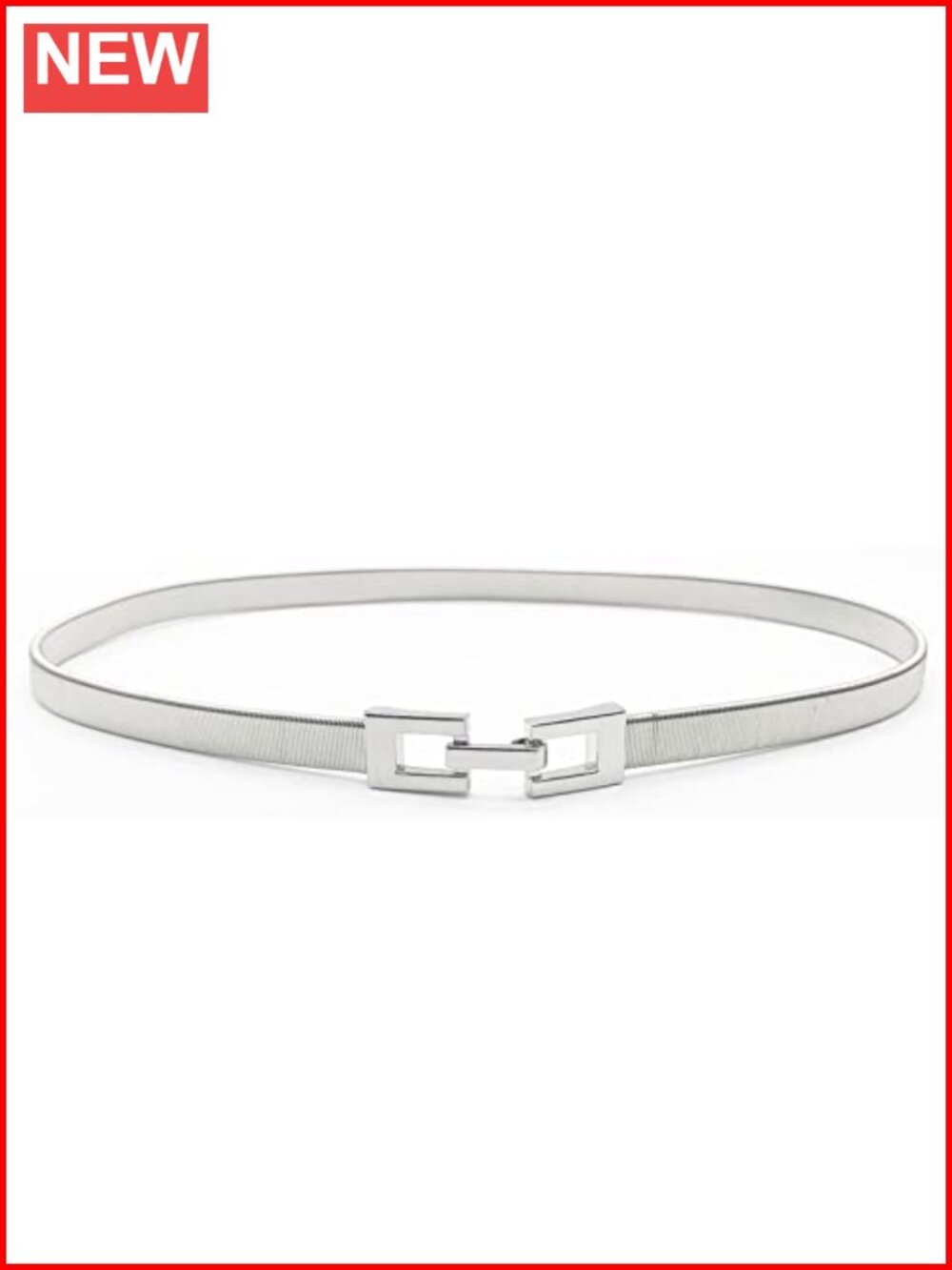 Skinny Metal Waist Belt Elastic Stretch Chain Women Dress Accessory